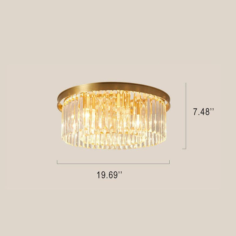 Modern Crystal 1-Light Circle Flush Mount Lighting