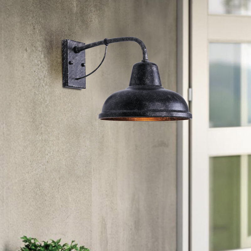 Industrial 1-Light Gooseneck Outdoor Wall Lighting