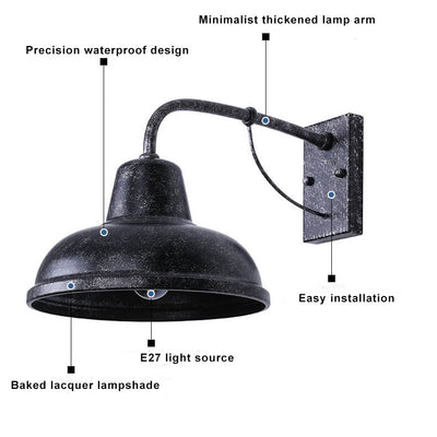 Industrial 1-Light Gooseneck Outdoor Wall Lighting