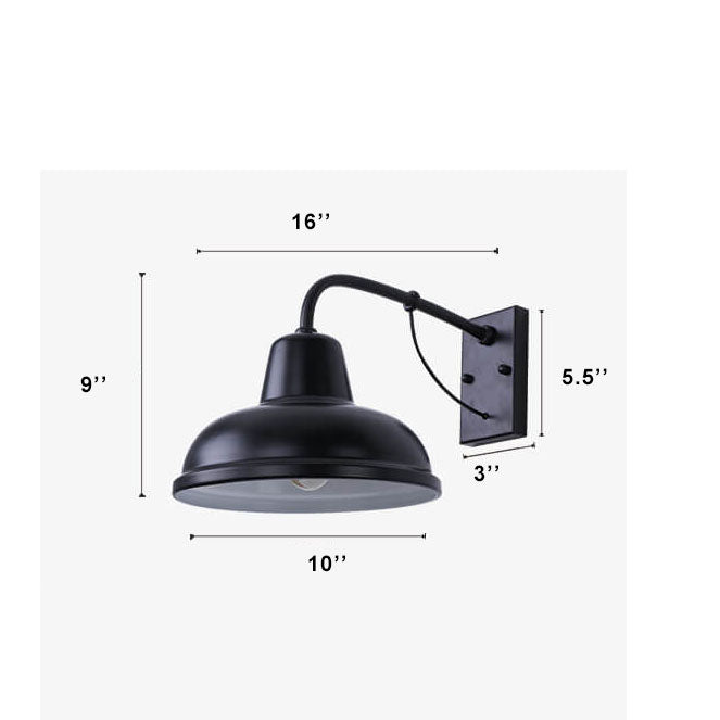 Industrial 1-Light Gooseneck Outdoor Wall Lighting