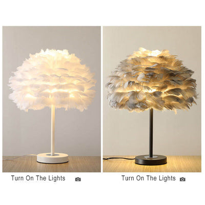 Modern Goose Feathers 1-Light Table Lamps 4 Design