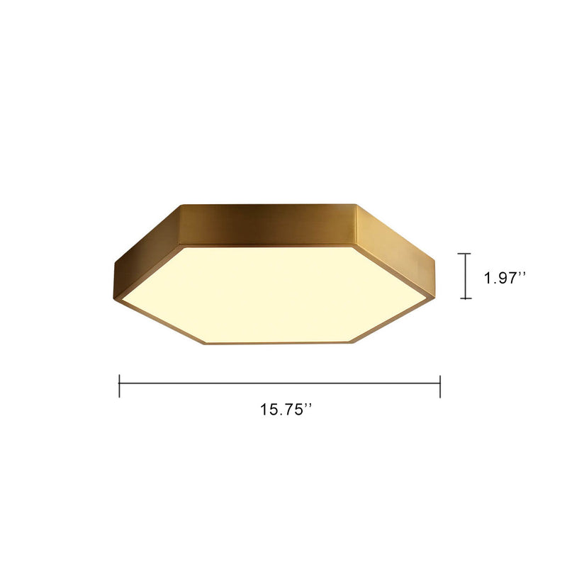 Simple Hexagonal 1-Light LED Flush Mount Lighting