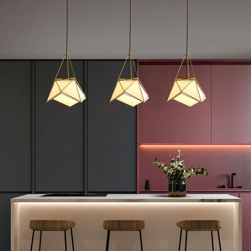 Modern Fabric 1-Light Geometric Pendant Light