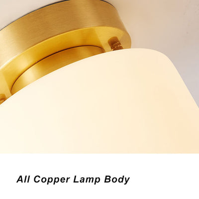 Modern Nordic Cylinder Glass 1-Light Semi-Flush Mount Lighting For Bedroom