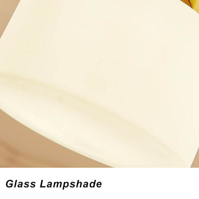 Modern Nordic Cylinder Glass 1-Light Semi-Flush Mount Lighting For Bedroom