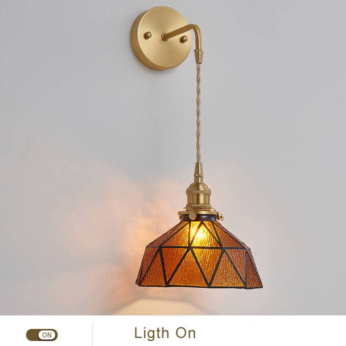 Lampe applique murale à dôme irrégulier à 1 lumière en verre ondulé 