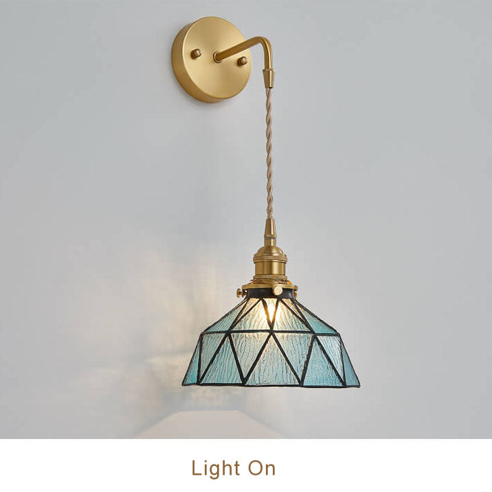 Lampe applique murale à dôme irrégulier à 1 lumière en verre ondulé 