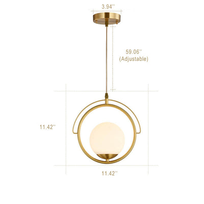 Circle Ring 1-Light Globe Pendant Light