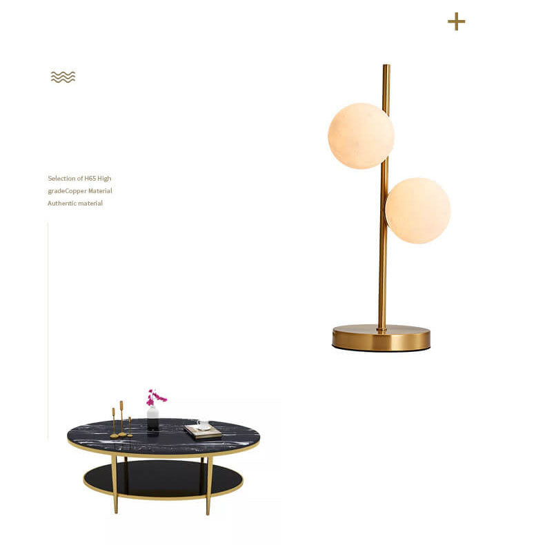 Moderne 2-Licht 3D gedruckte Moon Ball Globe Tischlampen 