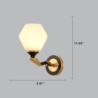 Geometric Shade 1-Light Armed Sconce Lamp
