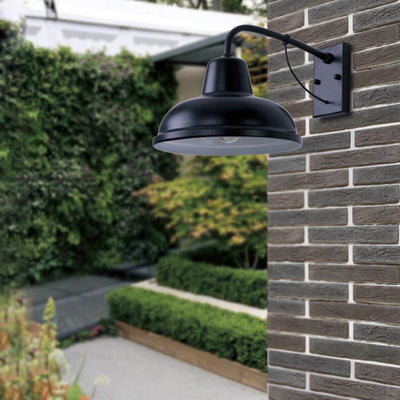 Industrial 1-Light Gooseneck Outdoor Wall Lighting