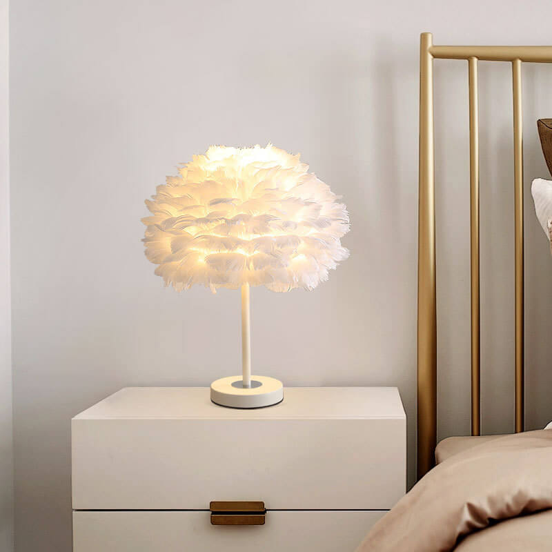 Modern Goose Feathers 1-Light Table Lamps 4 Design