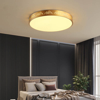 Modern 1-Light Exquisite Pattern LED Flush Mount Lighting