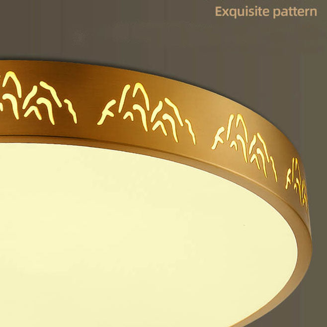 Modern 1-Light Exquisite Pattern LED Flush Mount Lighting