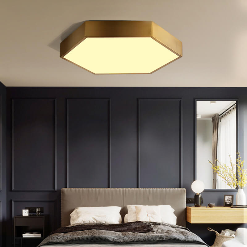 Simple Hexagonal 1-Light LED Flush Mount Lighting