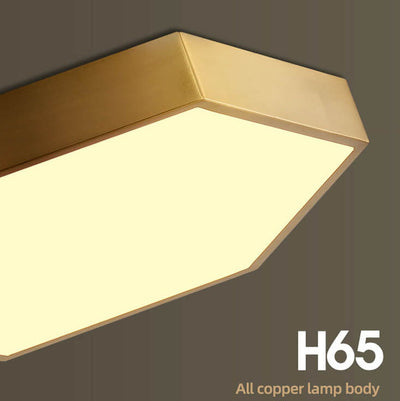 Simple Hexagonal 1-Light LED Flush Mount Lighting