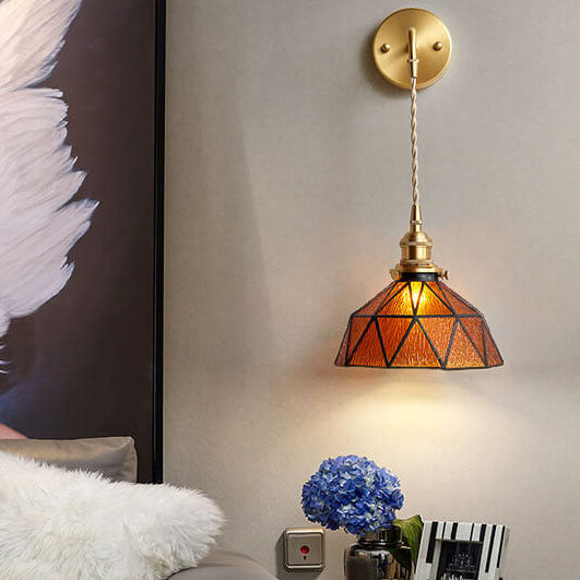 Lampe applique murale à dôme irrégulier à 1 lumière en verre ondulé 