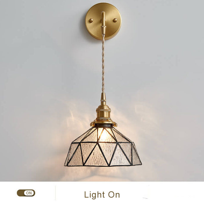 Lampe applique murale à dôme irrégulier à 1 lumière en verre ondulé 