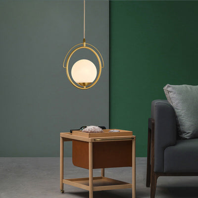 Circle Ring 1-Light Globe Pendant Light