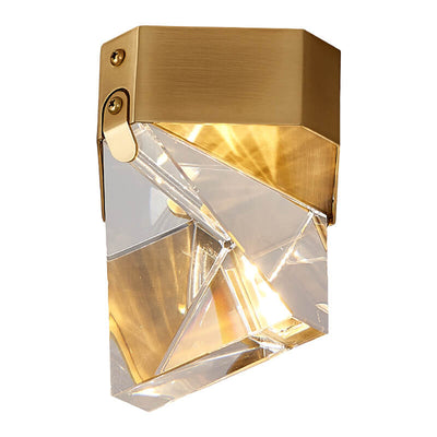 Simple Crystal Geometry 1-Light LED Semi-Flush Mount Lighting