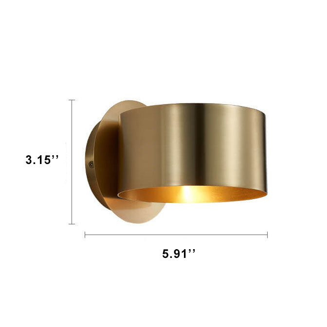 Modern 1-Light Drum Shaped Wall Sconce Lamp