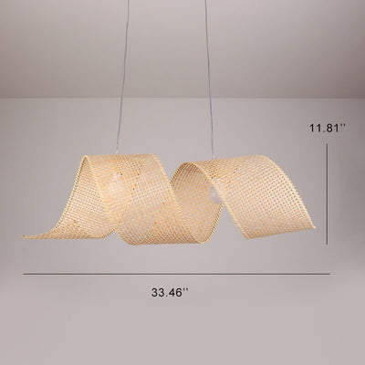 Moderne Twist 1-Light Bamboo Weaving Pendelleuchte 