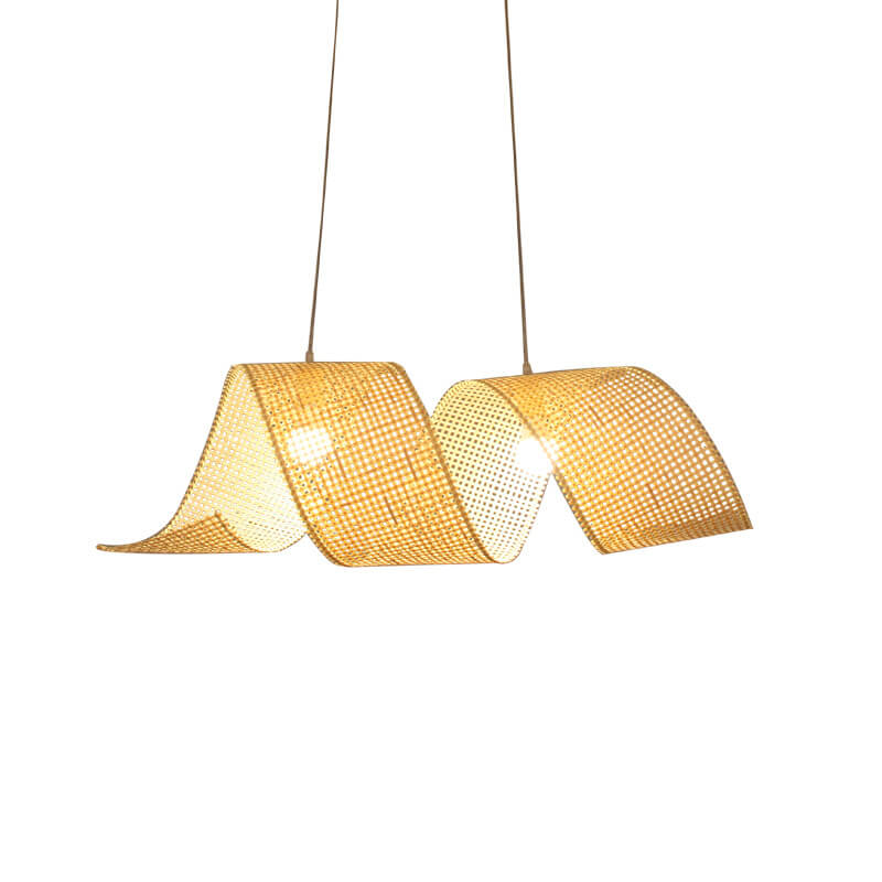 Modern Twist 1-Light Bamboo Weaving Pendant Light