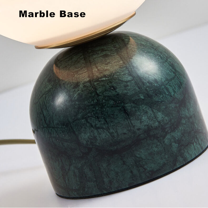 Modern Glass Ball 1-Light Marble Base Table Lamps 2 Color