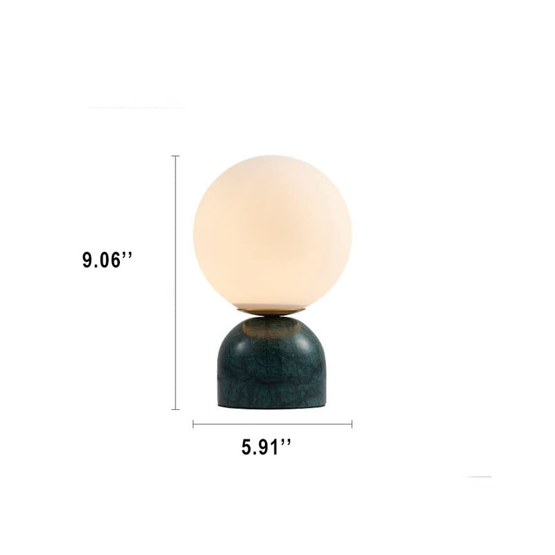 Modern Glass Ball 1-Light Marble Base Table Lamps 2 Color