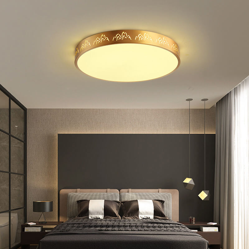 Modern 1-Light Exquisite Pattern LED Flush Mount Lighting