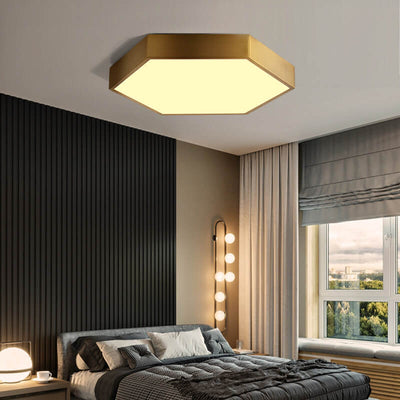 Simple Hexagonal 1-Light LED Flush Mount Lighting