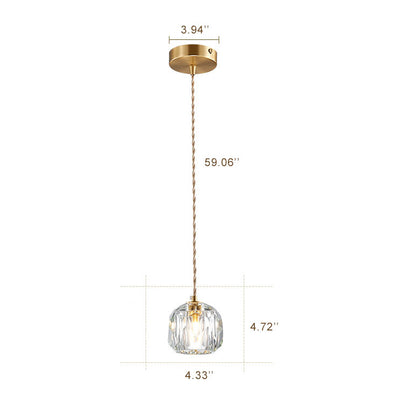 Modern Crystal 1-Light Pendant Light