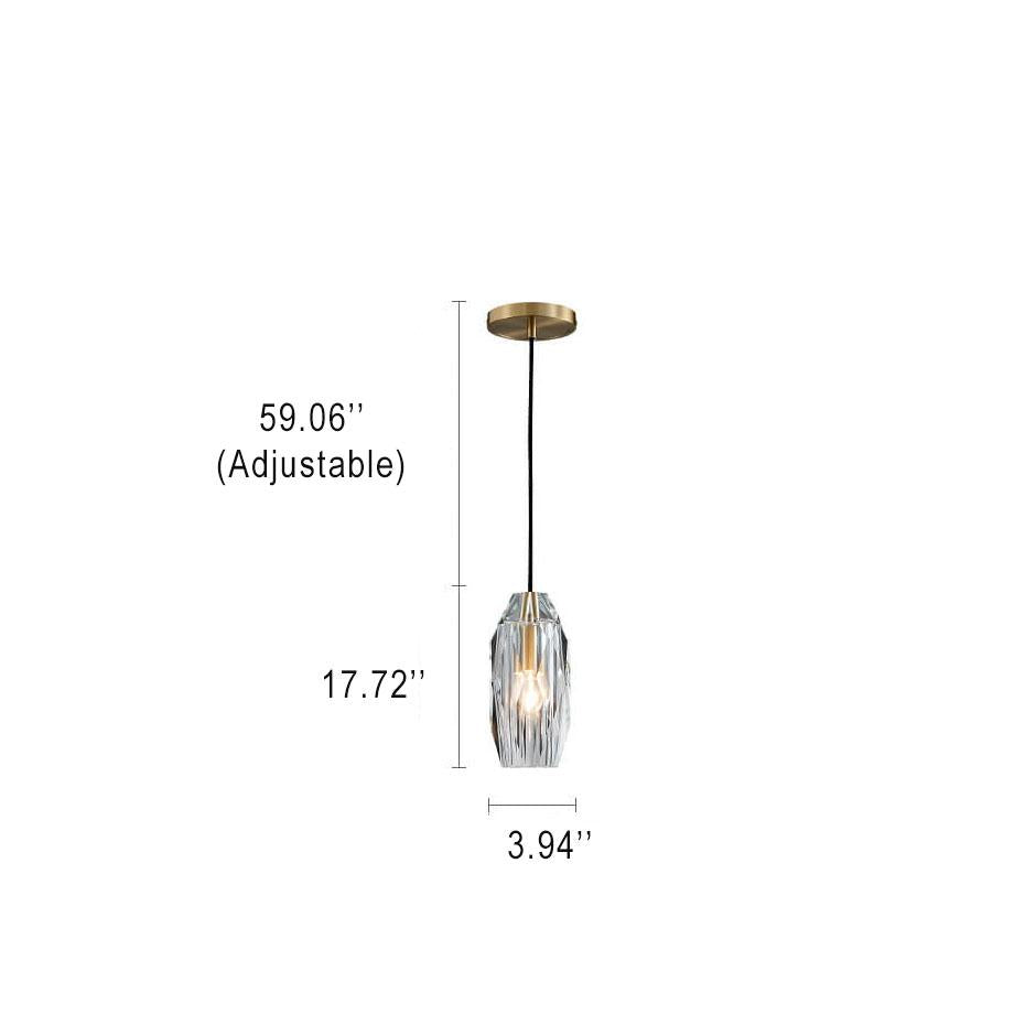 Suspension Géométrique Moderne à 1 Lumière en Cristal 