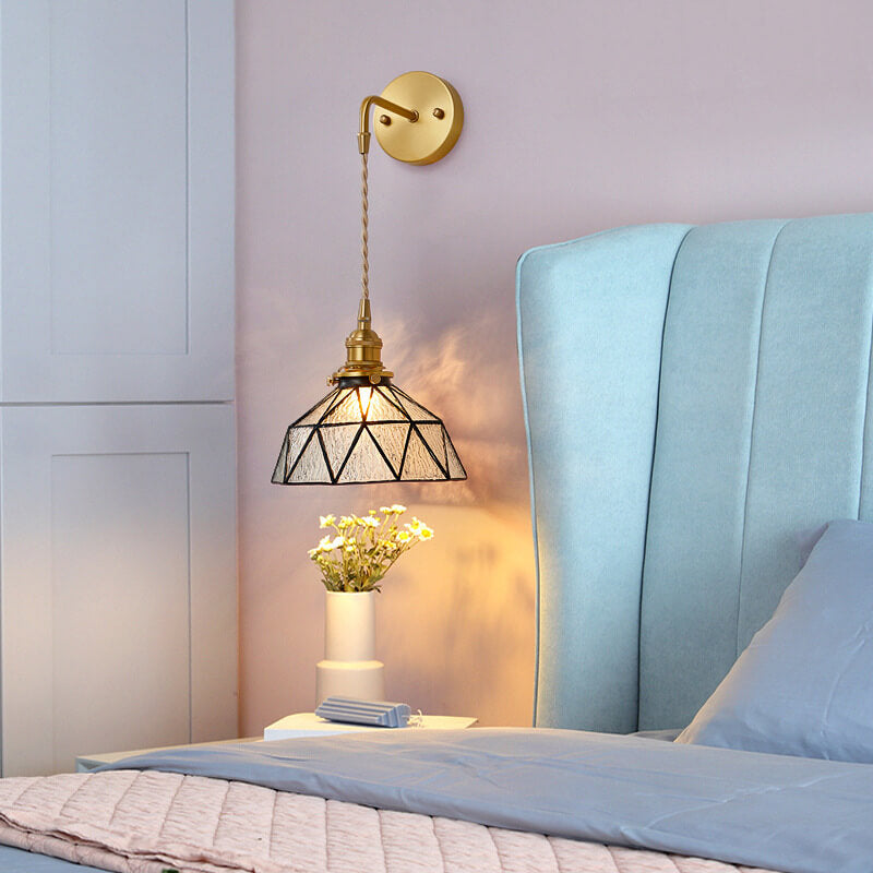 Lampe applique murale à dôme irrégulier à 1 lumière en verre ondulé 