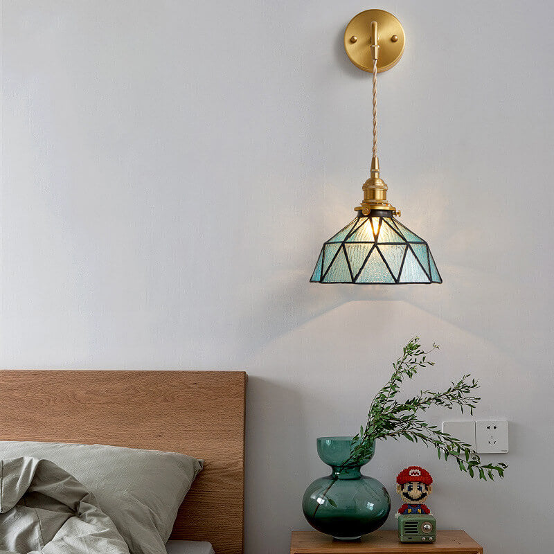 Lampe applique murale à dôme irrégulier à 1 lumière en verre ondulé 