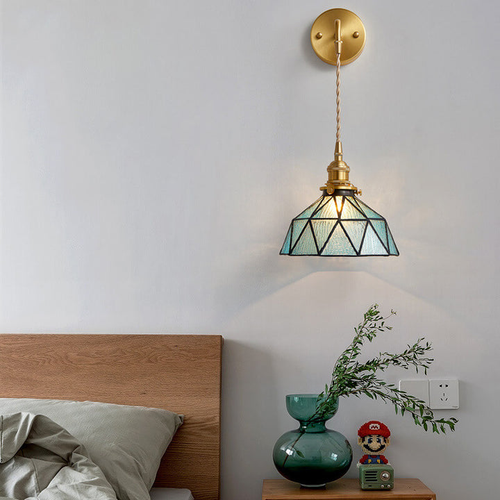 Lampe applique murale à dôme irrégulier à 1 lumière en verre ondulé 
