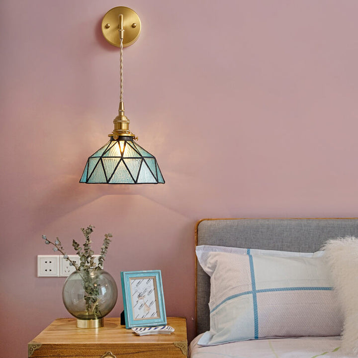 Lampe applique murale à dôme irrégulier à 1 lumière en verre ondulé 