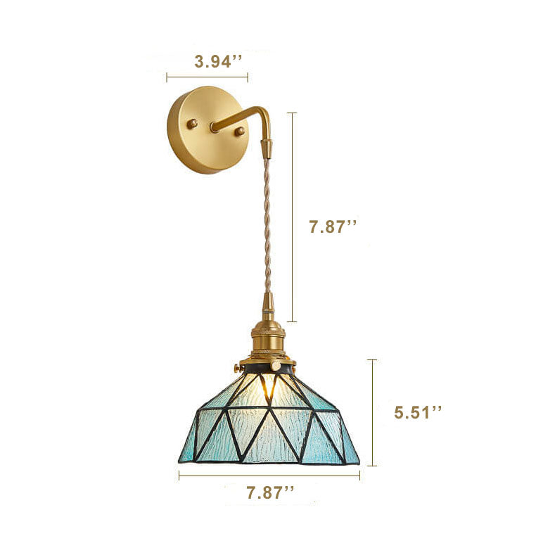 Water Ripple Glass 1-Light Irregular Dome Wall Sconce Lamp