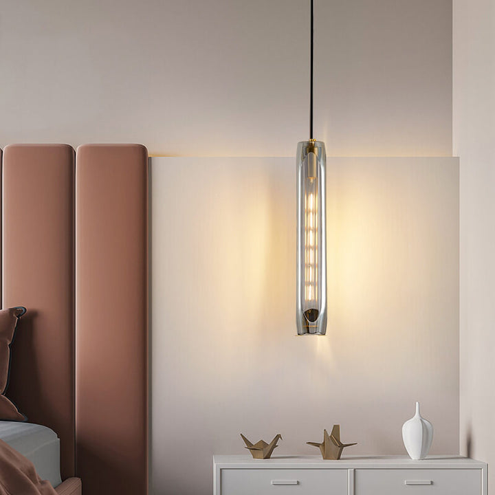 Kristall 1-Licht Lange Glas Pendelleuchte 