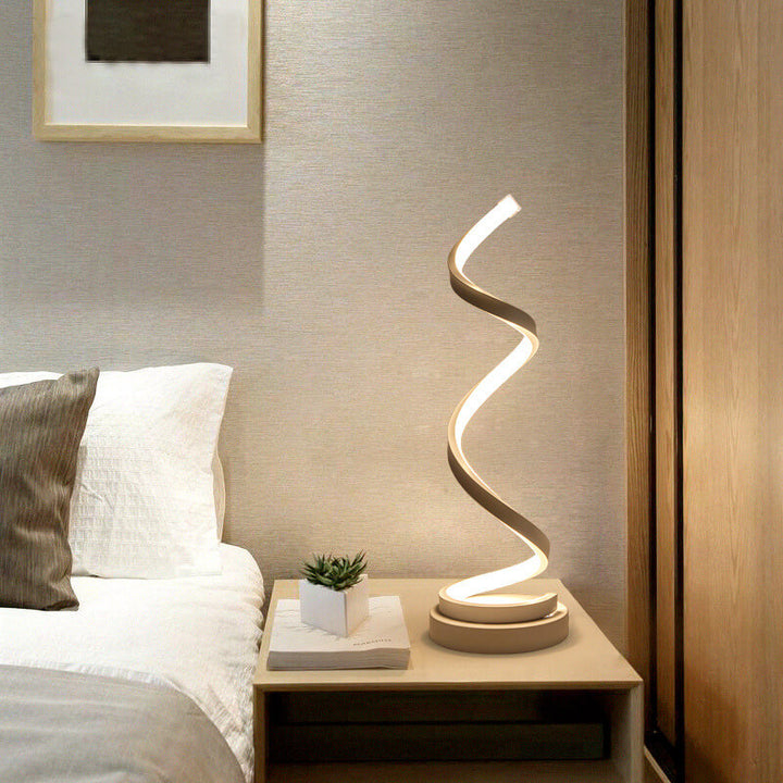 Lampes de table LED 1 lumière avec abat-jour en spirale 