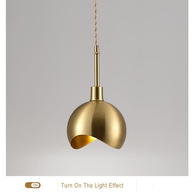Modern Copper Round 1-Light Pendant Light
