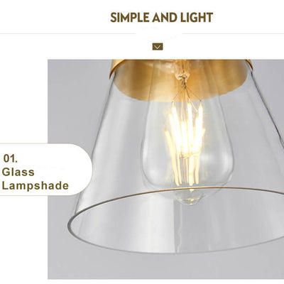 Moderne Glas-1-Licht-Glocke, halbbündige Beleuchtung 