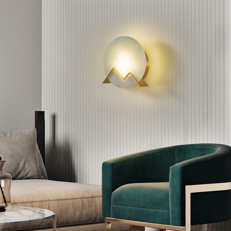 Circle Marble 1-Light LED Wall Sconce Lamp