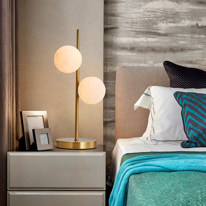 Modern 2-Light 3D Printed Moon Ball Globe Table Lamps