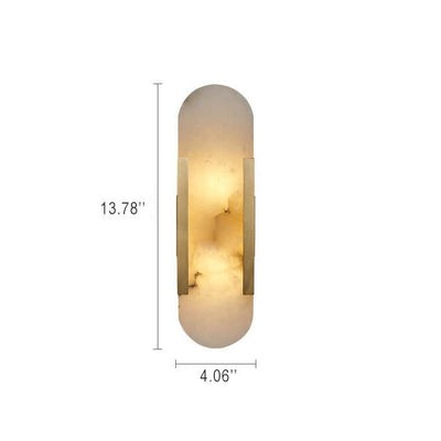 Modern Marble 1-Light Cylindrical Shape Armed Sconce Lamp