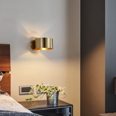 Modern 1-Light Drum Shaped Wall Sconce Lamp
