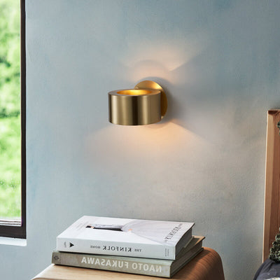 Modern 1-Light Drum Shaped Wall Sconce Lamp