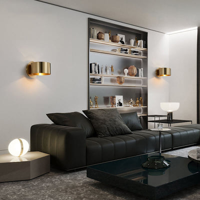 Modern 1-Light Drum Shaped Wall Sconce Lamp