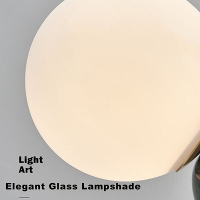 Modern Glass Ball 1-Light Marble Base Table Lamps 2 Color