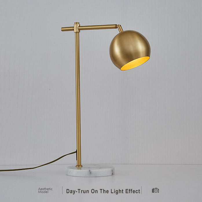 Simple All-copper 1-Light Marble Base Table Lamps